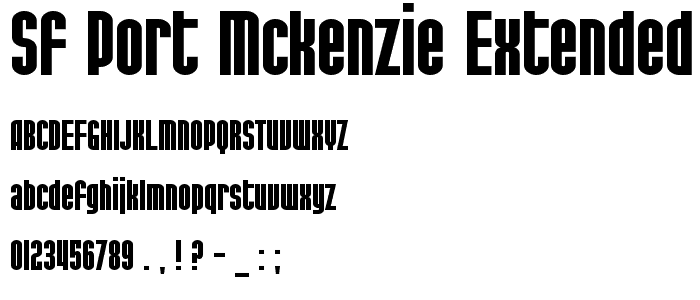 SF Port McKenzie Extended Bold font